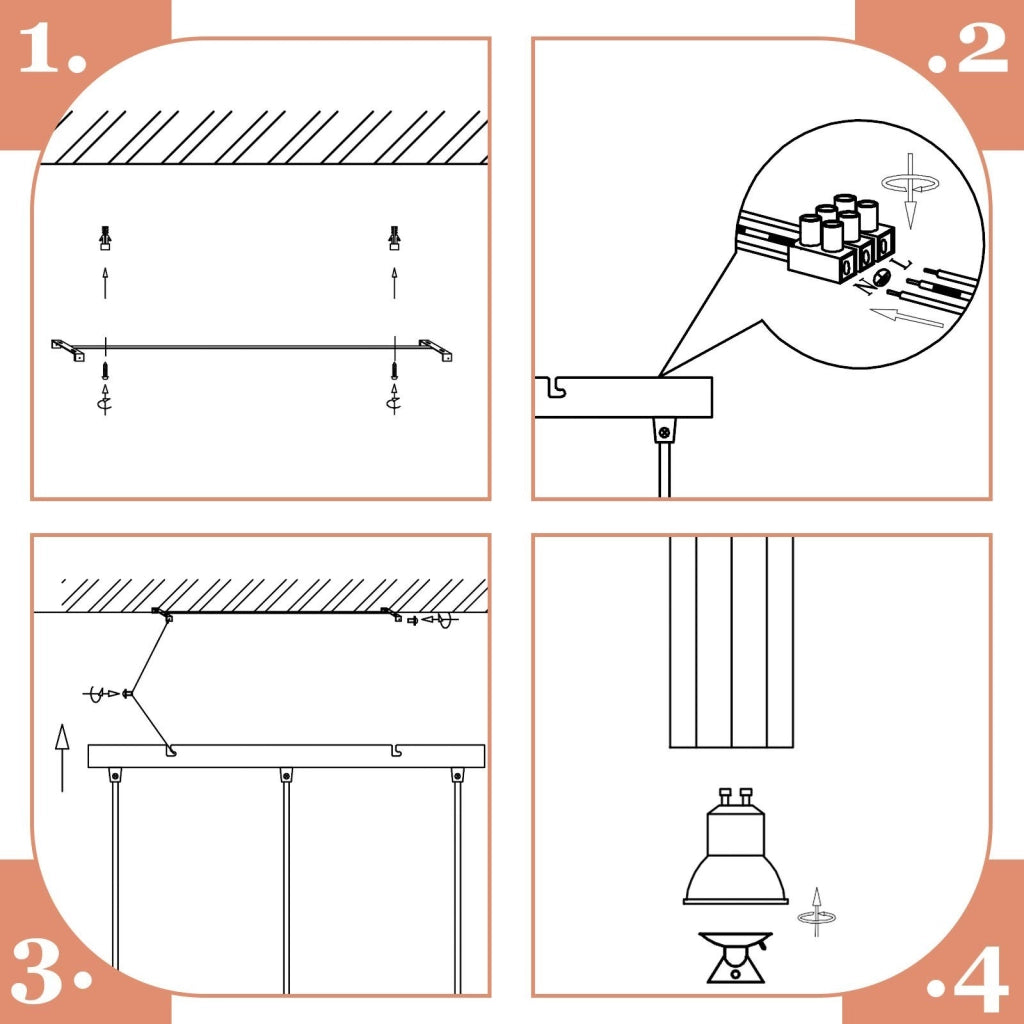 Lampada a sospensione ZMH 3 Luci nero in metallo diametro GU10  moderna industriale Per Sala da Pranzo soggiorno 44 cm