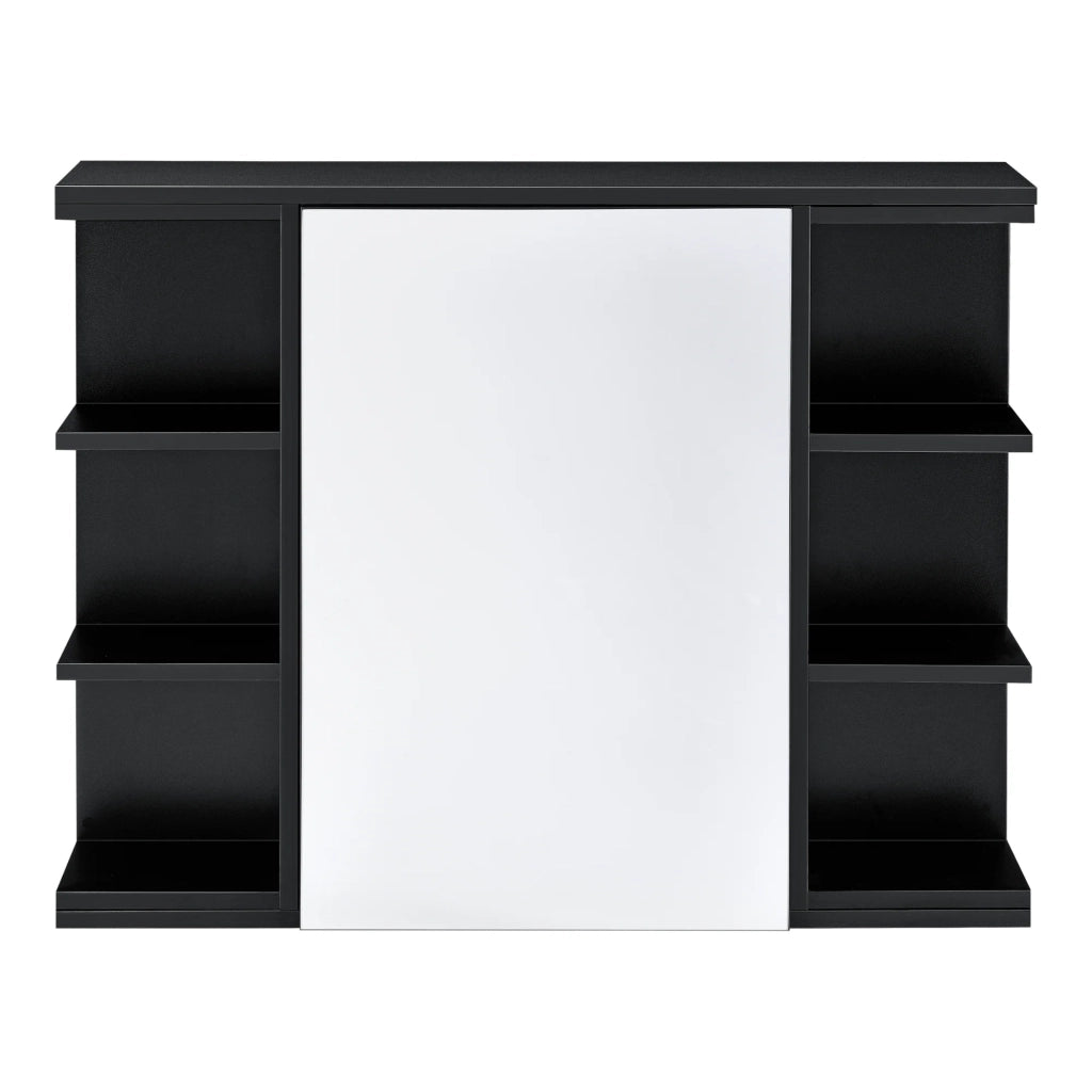 Anta pensile bagno con specchio 64 x 80 x 20 cm nero 03_0007673