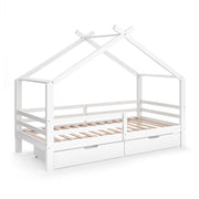 Vitalispa Letto montessori bambini Bianco 200 x 90 cm Con due contenitori estraibili