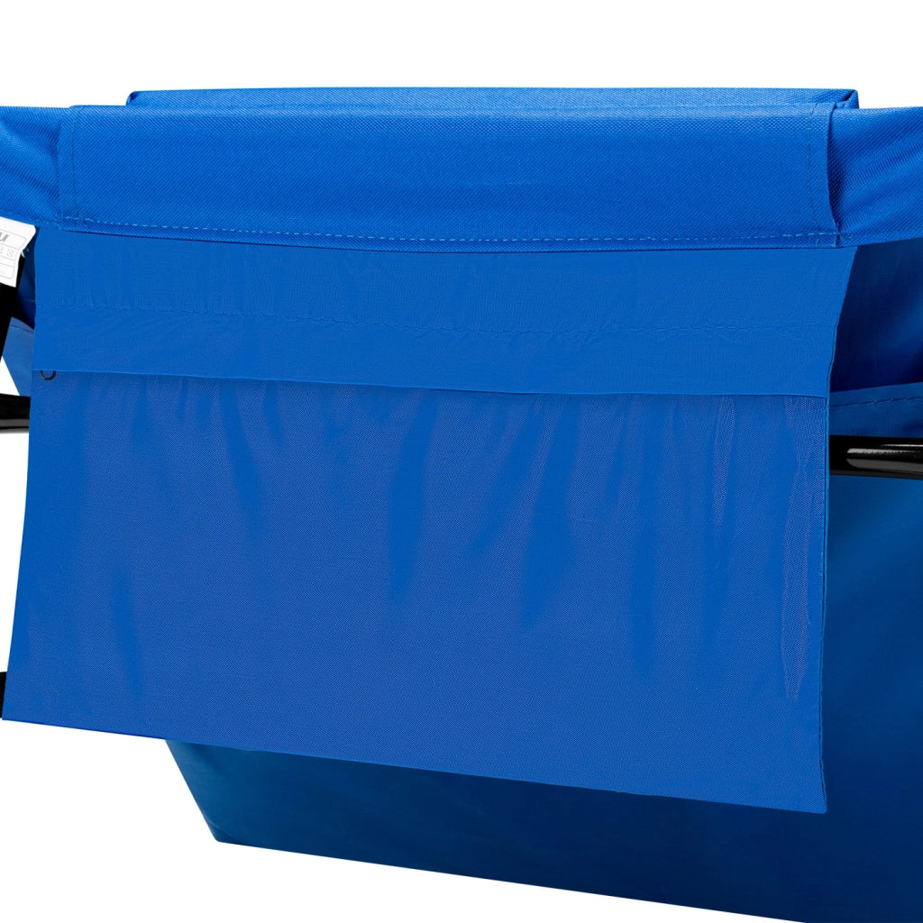 Set 2 Lettini Spiaggia Stuoia Materassino Mare Pieghevole Regolabile Blu
