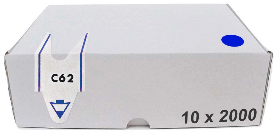 Confezione da 20000 Tickets per Distributore a Chiocciola Lettera + 2 Cifre Visel Blu