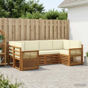 Set divano sezionale con cuscino 5 pcs Naturale e Crema 3384776