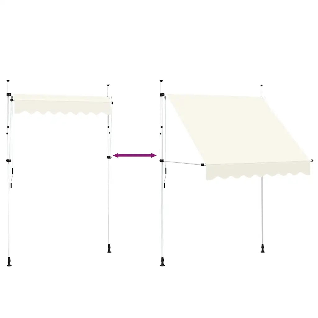 Tenda da Sole Retrattile Manuale 200 cm Crema cod mxl 20719