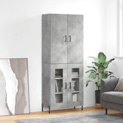 Credenza-Buffet-Armadio da cucina Grigio Cemento 69,5x34x180 cm in Legno Multistrato 545013