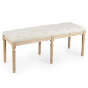 Panca da ingresso 120 x 40 x 49 cm imbottita e rivestita stile vintage poliestere beige 20_0018581