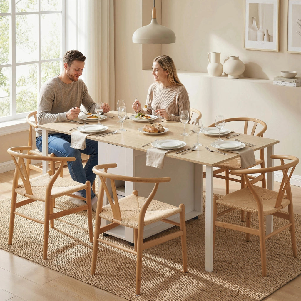 Tavolo allungabile da pranzo per 6 persone con cassetti ¨C zephmum ¨C 168 cm
