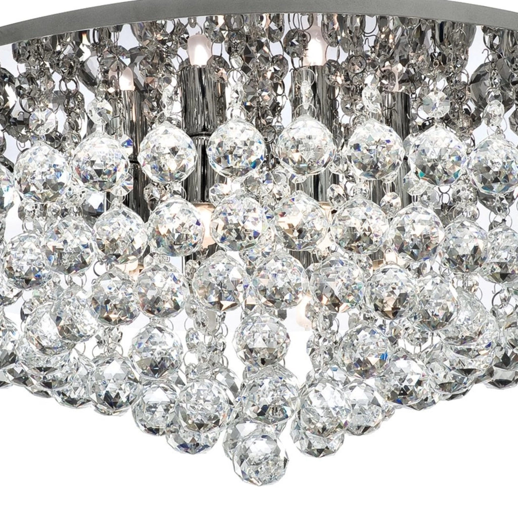 Plafoniera Classica Hanna Acciaio Cromo Vetro 8 Luci G9 D55Cm