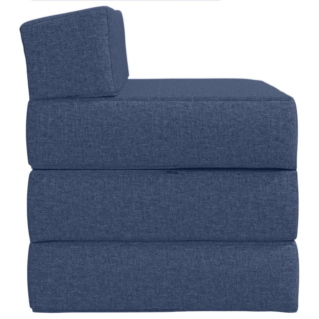 Divano Letto Pieghevole Blu 200 x 70 x 15 cm Tessuto