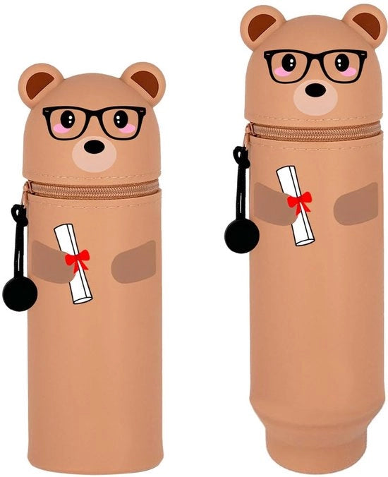 Etui 2-in-1 in silicone - Tijger, etui morbido in silicone per penne, contenitore e portapenne, etui animale, contenitore (certificato di qualità)