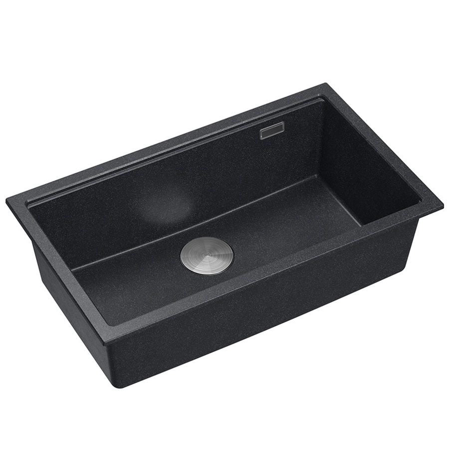 Lavello In Granito Logan 110 Black Metallic Tappo oro