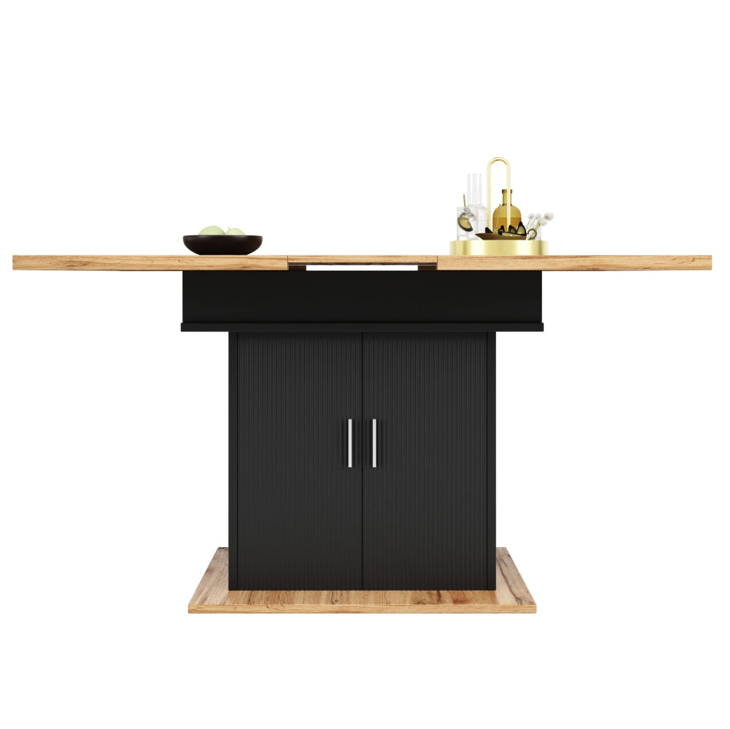 Tavolo da pranzo allungabile 110-140x70x76 cm; MDF nero