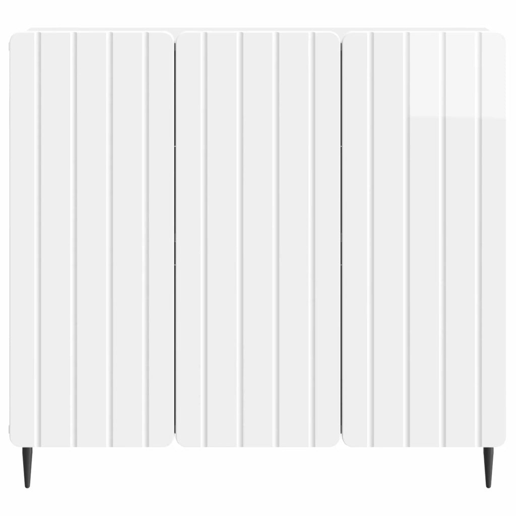 Credenza Bianco Lucido 89 x 34,5 x 82 cm Legno ingegnerizzato