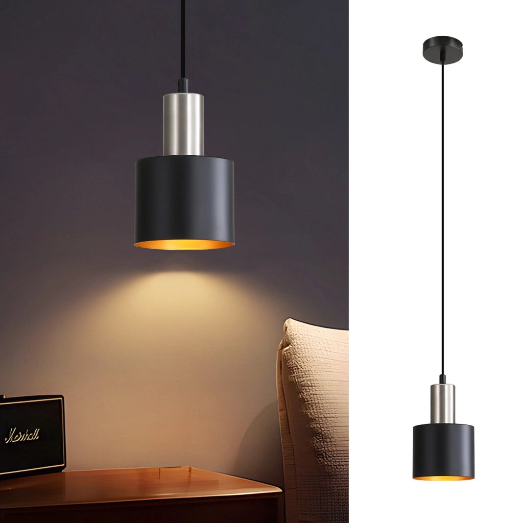 Lampada a sospensione ZMH nera retro regolabile altezza E27 per tavolo da pranzo e comodino