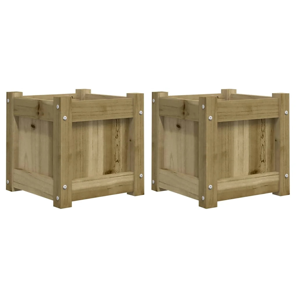 Fioriera aiuola rialzata fioriera aiuola giardino terrazza set da 2 legno di pino impregnato marrone 02_0039031