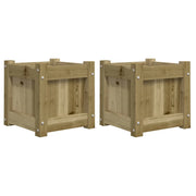 Fioriera aiuola rialzata fioriera aiuola giardino terrazza set da 2 legno di pino impregnato marrone 02_0039031