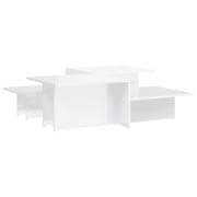 2 pz Tavolini da salotto | Tavolino da caff¨¨ | Tavolino da Soggiorno Bianco Lucido in Legno Multistrato