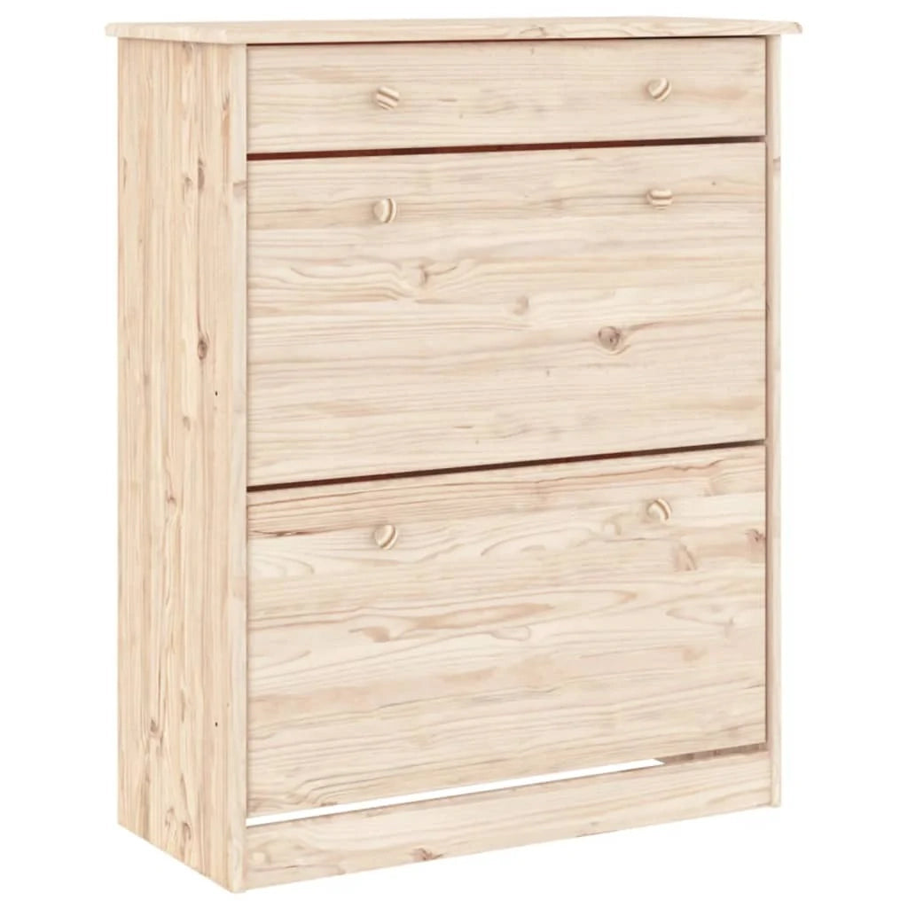 Buffet credenza cassettiera armadio mobile contenitore organizer per cucina soggiorno salotto 77 x 35 x 188 cm legno massello di pino marrone 02_0029674