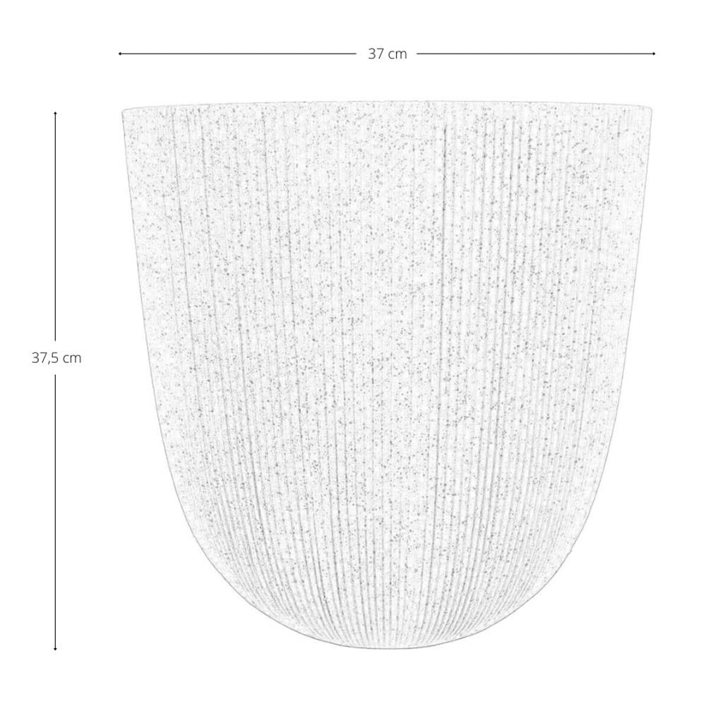 Vaso in plastica HDPE poliresina alta densità per piante Cilindro Grigio h 37,5