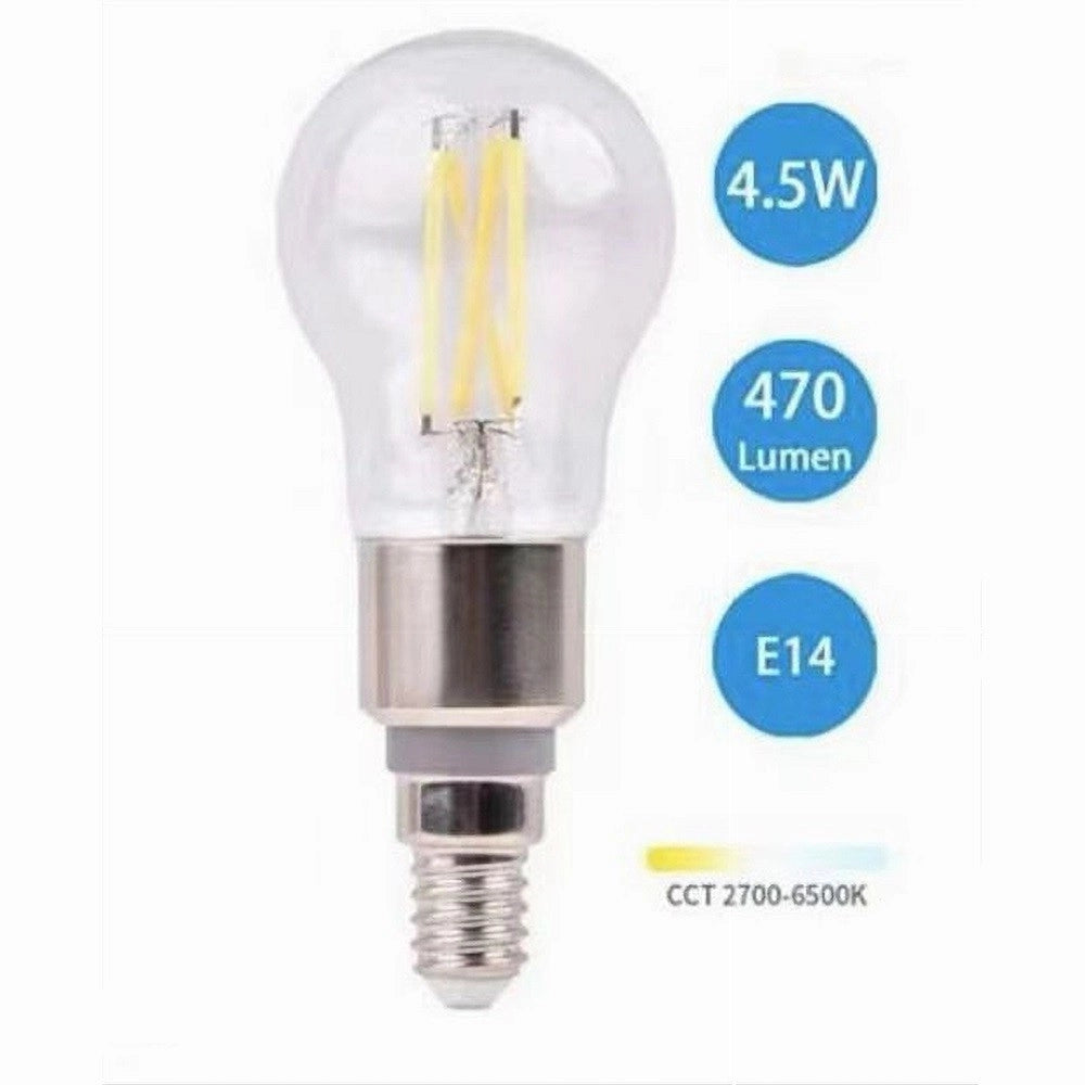 Trade Shop - Lampadina A Filamento Wi-fi G45 4.5w E14 Luce A Led Cct Dimmerabile Alexa Google -