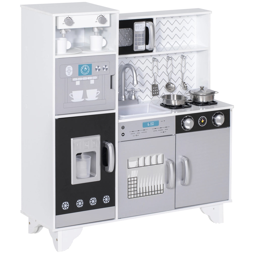 Cucina Giocattolo in Legno con Sonoro ¨C zephmum ¨C Bianco 60x30x80 cm