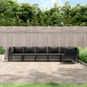 Set Salotto da Giardino 6 pz con Cuscini in Acciaio Antracite 3186877