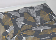 Coppia Federe Letto 100% Cotone Dis. Ginko Moderno Bottoni Laterali - Federe - Giallo