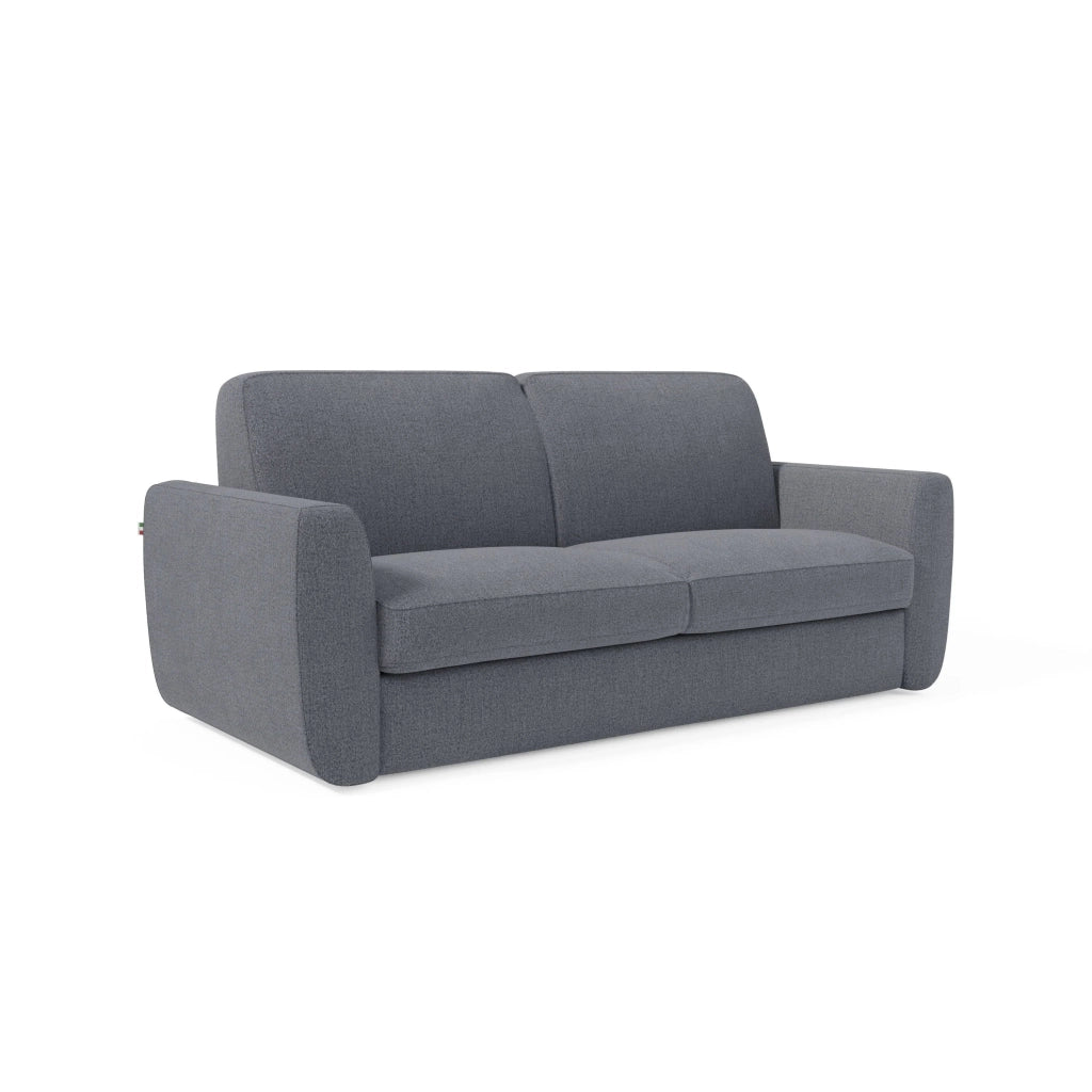 Leonida Divano letto sfoderabile e materasso H18 cm - vano portaguanciali in tessuto Smacchiabile T23 222 cm blu grafite