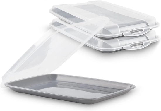 Set di 3 Scatole di Conservazione per Carne e Formaggio, BPA- Libero, Stacking, per Frigorifero, Congelatore e Microonde