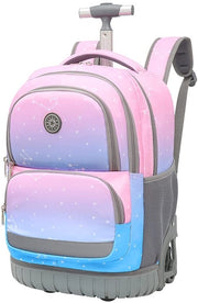 Zaino per Studenti con Ruote - Borsa a Ruote - Borsa per Ragazze - Borsa per Ragazzi - Tasca per Laptop - 31x28x46 cm - Adatto per Studenti