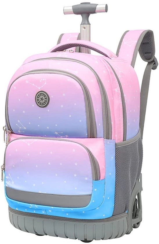 Zaino per Studenti con Ruote - Borsa a Ruote - Borsa per Ragazze - Borsa per Ragazzi - Tasca per Laptop - 31x28x46 cm - Adatto per Studenti