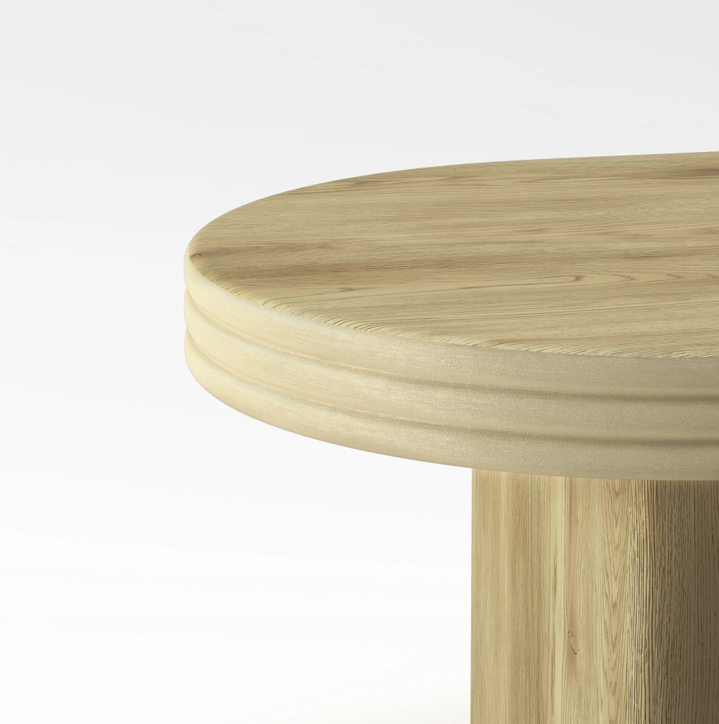 Tavolino da caffè ovale in MDF e legno; 120 x 60 x 41;5 cm; naturale
