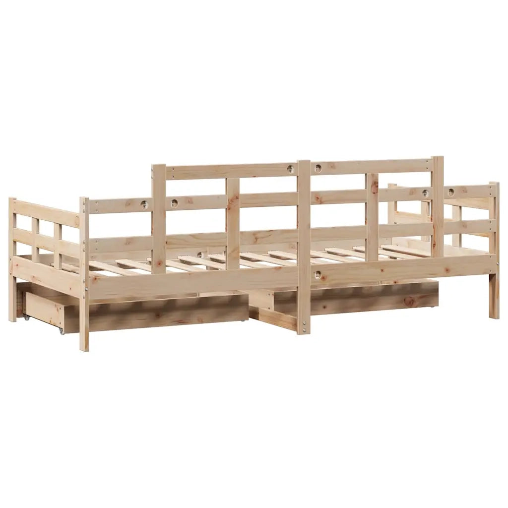 vidaXL Dormeuse con Cassetti 90x190 cm in Legno Massello Pino