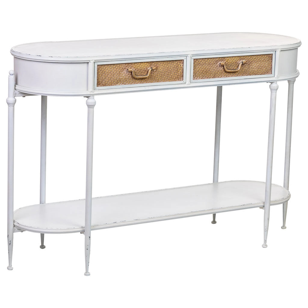 Mobili d'ingresso in metallo bianco 125x41x81h cm
