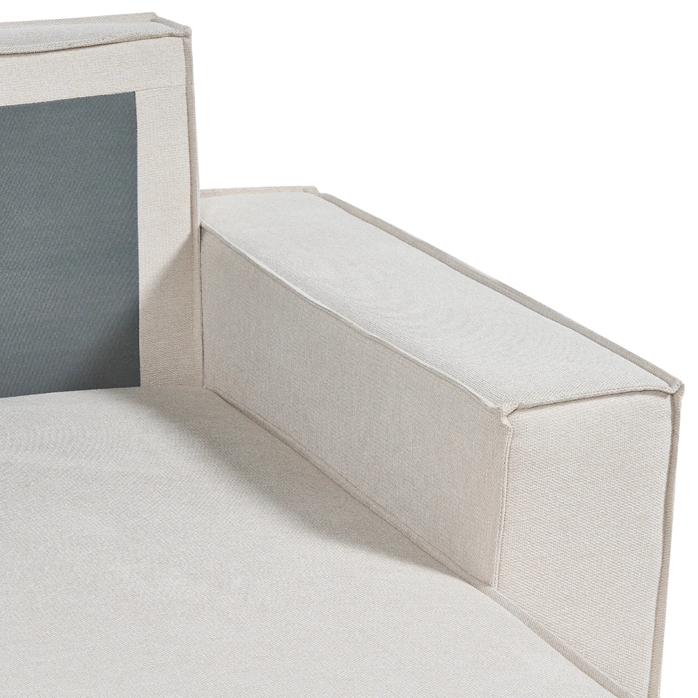 Divano letto angolare a sinistra Beige Tessuto poliestere imbottito 3 posti a L con cuscini Funzione letto Stile moderno Soggiorno