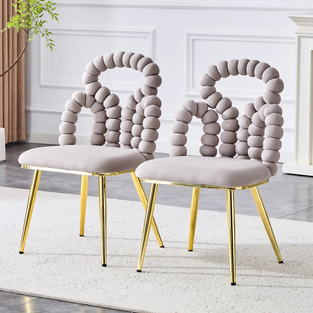 SEDIA Imbottita 68x57x54,5 cm Velluto Grigio Chiaro