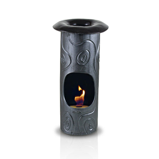 Camino a Bioetanolo da Tavolo in Ceramica 19x60 cm Ferazzoli Tondo Piombo