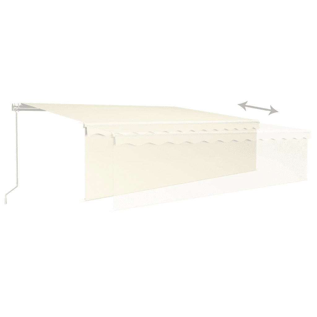 Tenda da Sole Retrattile Manuale con Parasole 5x3 m Crema 3069337