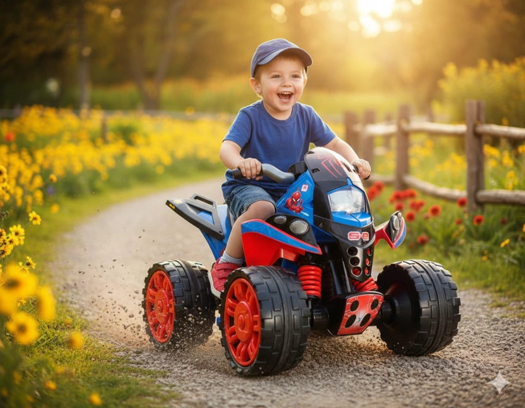 Mini Quad Elettrico per Bambini 12V The Beast Marvel Spiderman