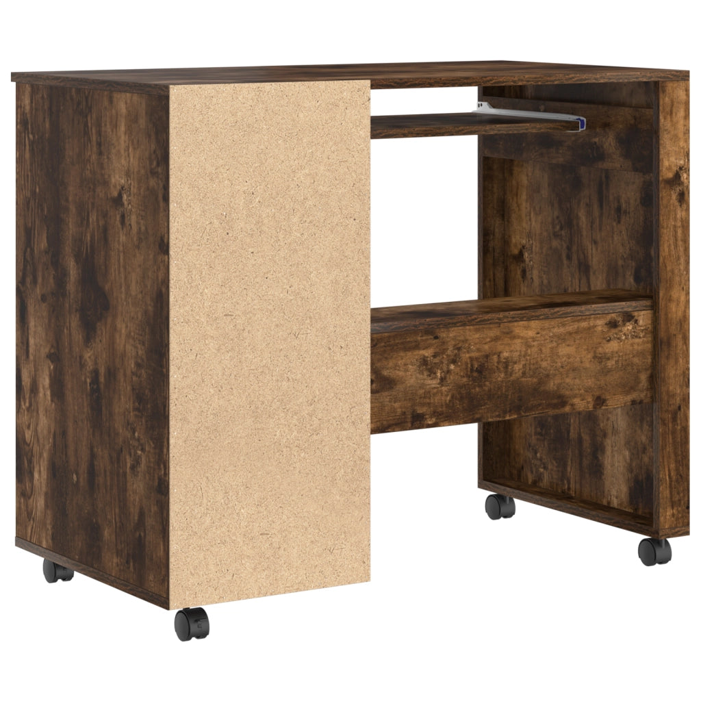 Scrivania per computer marrone Rovere affumicato Legno ingegnerizzato