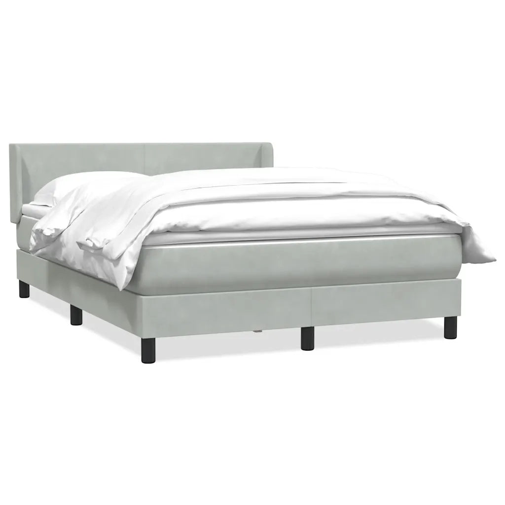 Giroletto a Molle con Materasso Grigio Chiaro 160x220cm Velluto 3317991