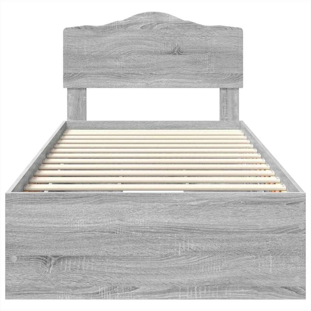 Struttura del letto con cassetto Grigio Sonoma 90 x 200 cm
