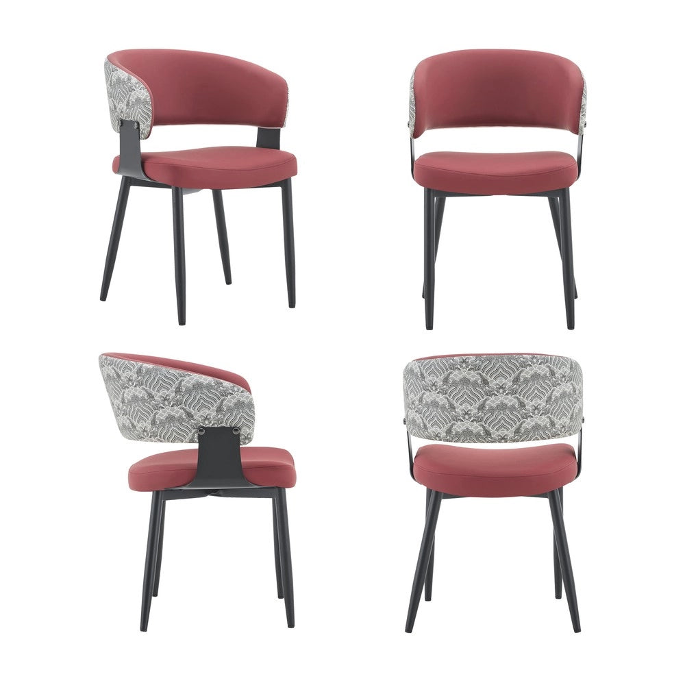 Sedie da Pranzo Stile Retr¨° Set 2 Pezzi ¨C MINIMAL ¨C Similpelle, Braccioli, Gambe in Legno