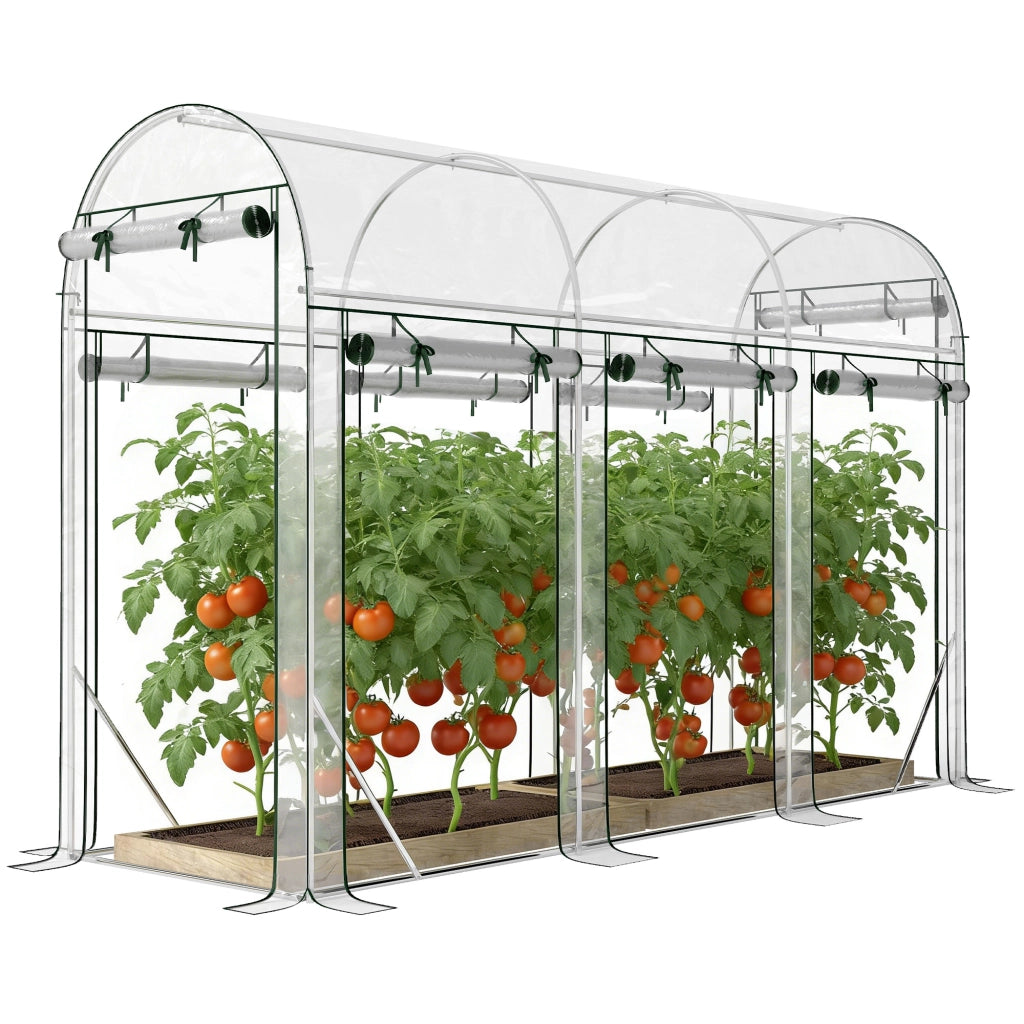 Serra Tunnel da Giardino ¨C Xylo ¨C Acciaio Galvanizzato, 8 Porte, 295x100x197cm