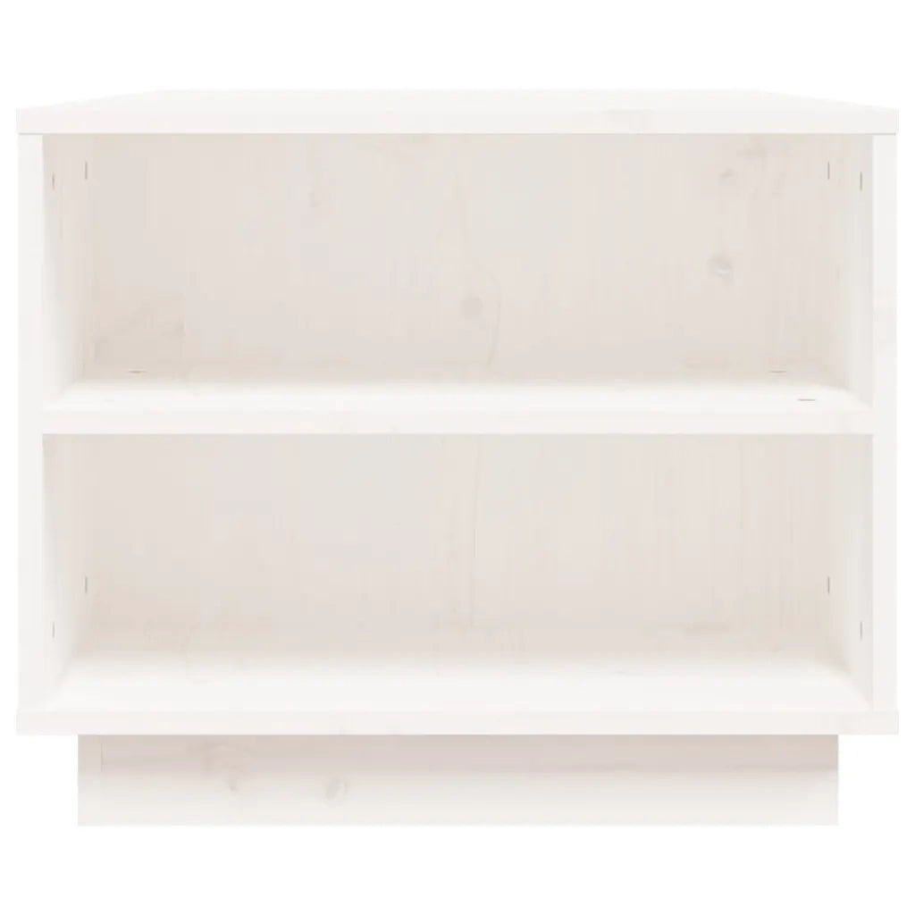 Tavolino da Salotto Bianco 90x49x40,5 cm Legno Massello di Pino 814400