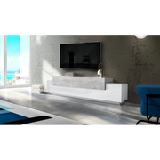 Mobile Porta TV Coro 240 – Bianco Lucido e Cemento