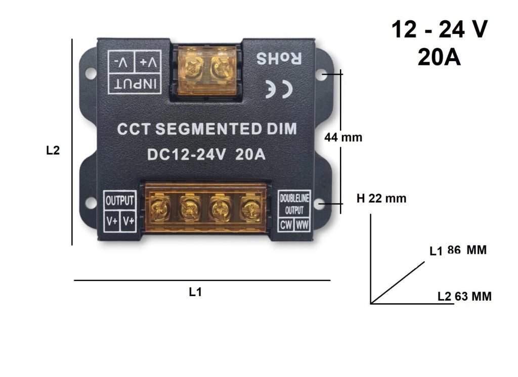 STRISCIA LED CCT 24V 15W\MT CAMBIA 3 TONALITA LUCE BIANCA 3000 4000 6500 238 LED\MT CON TELECOMANDO DIMMERABILE
