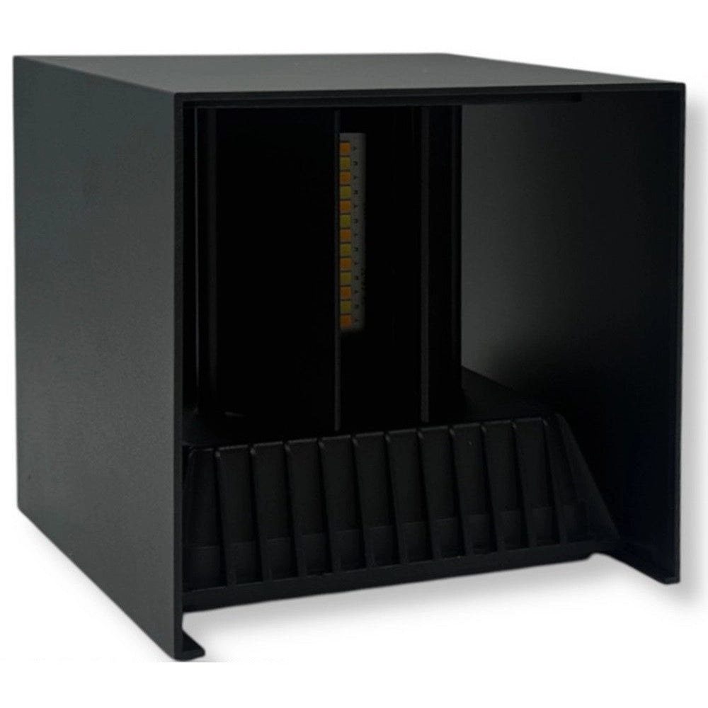 Trade Shop - Lampada Applique Led Muro 22w Doppia Emissione Cct 3in1 Luce Selezionabile Esterno Es66-3c - Nero