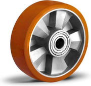 Inseribile per ruote in alluminio con rivestimento polyuretano 160 mm - carico massimo dinamico 600 kg