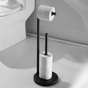 Houder per toilette per pavimento, piastra bagno indipendente in acciaio inossidabile con funzione di ripostiglio, supporto per carta per bagno e cucina