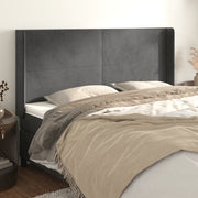 Testiera ad Orecchio-Testata con Orecchie GrigioScuro 183x16x118/128 cm in Velluto 654577